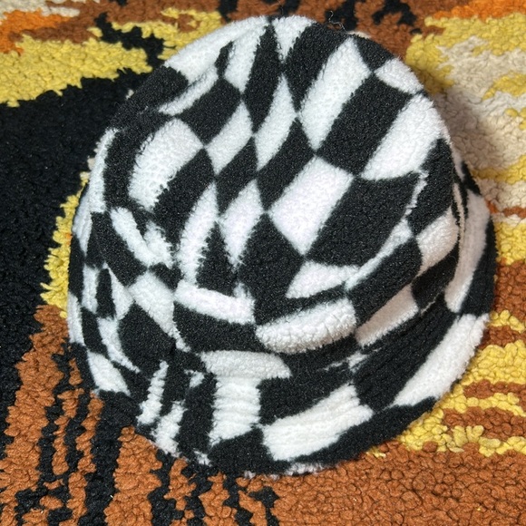 Cool Kid, JUSTICE, fuzzy checkerboard, bucket hat!! - Picture 3 of 9
